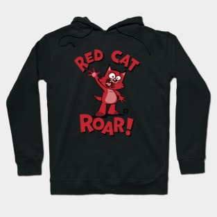 Red Cat Roar Waving Hoodie